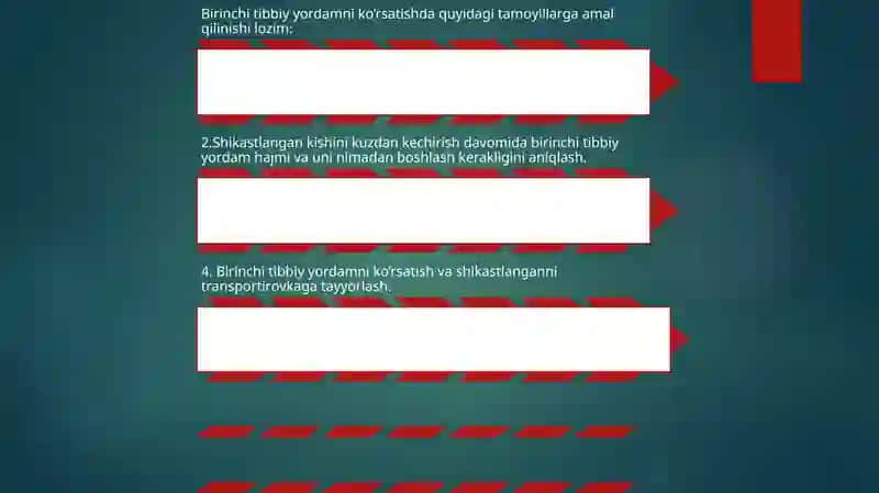 SHIKASTLANISH O’CHOG’IDA DASTLABKI UMUMIY YORDAMNI TASHKIL ETISH.SHIKASTLANISH O’CHOG’IDA DASTLABKI UMUMIY YORDAMNI TASHKIL ETISH 2