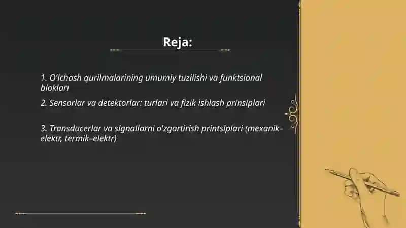 Olchash qurulmalarini elamentlari tuzulishing fizik asoslari va ular orasdagi boglanish 2