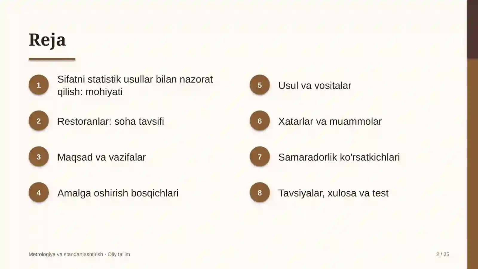 restoranlarda sifatni statistik usullar bilan nazorat qilish 1256 2