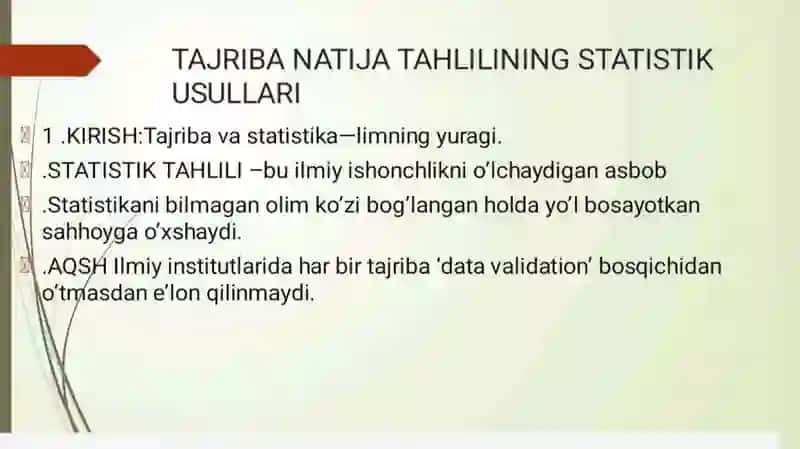 tajriba natijasida tahlil 2