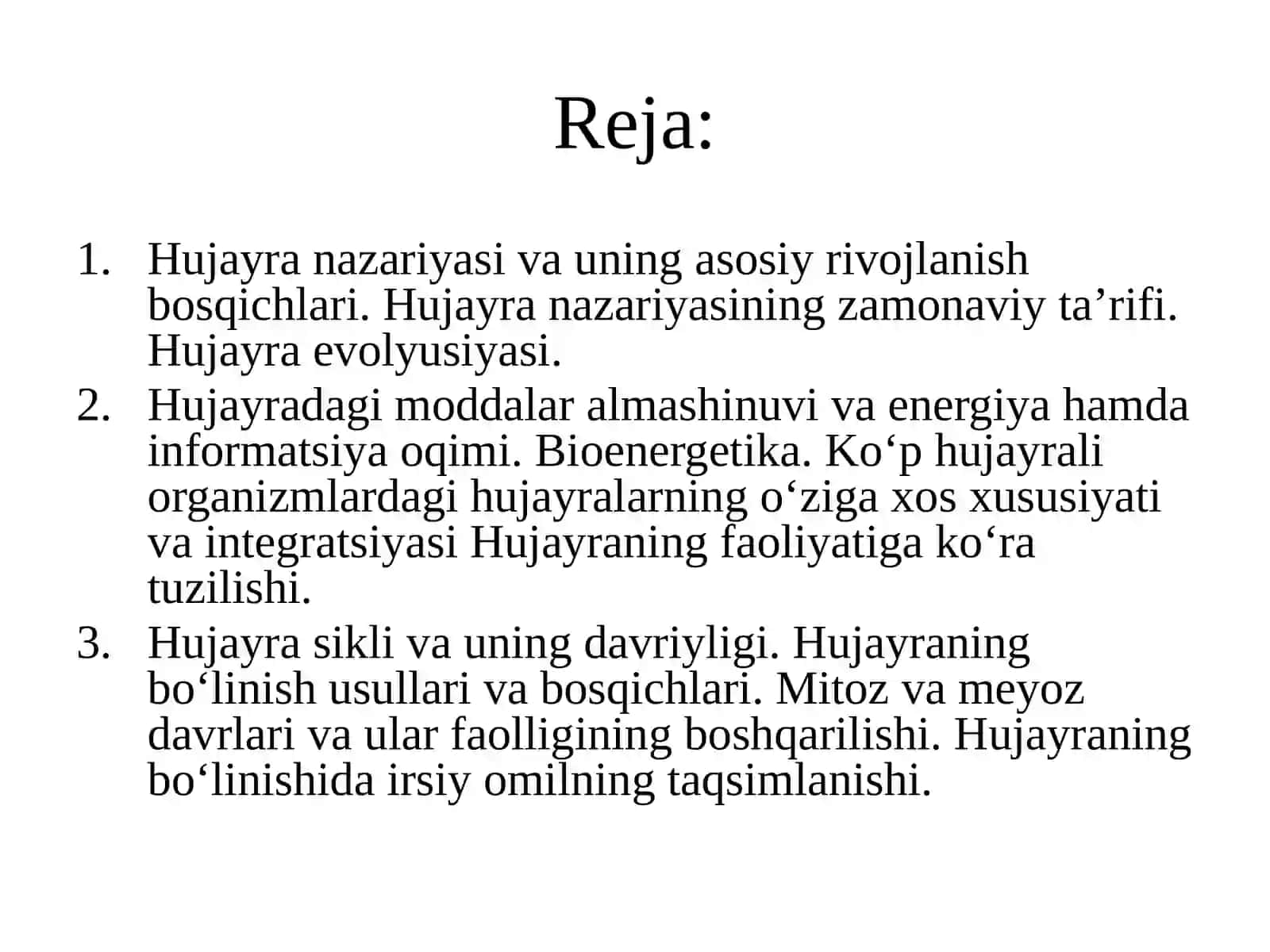 Hayotning hujayraviyasoslari 2