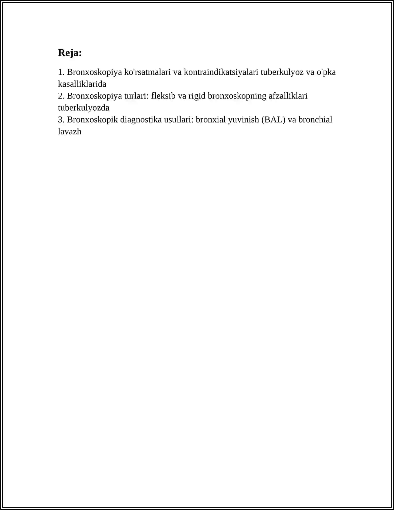 TUBERKULYOZ VA O'PKA KASALLIKLARIDA BRONXOSKOPIYA 2