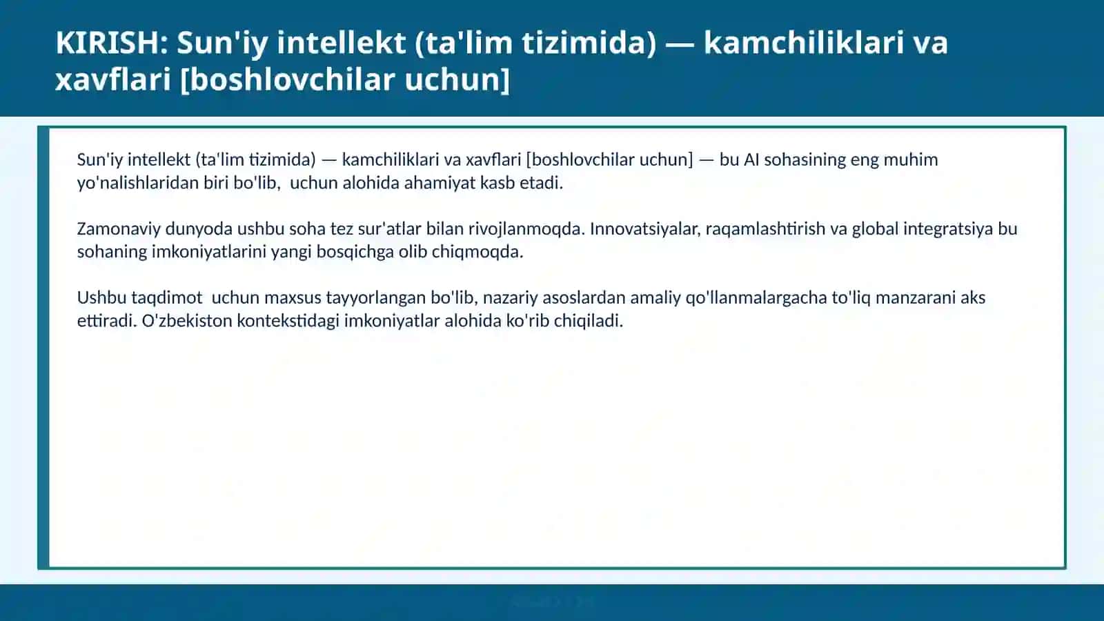 Sun'iy intellekt (ta'lim tizimida) — kamchiliklari va xavflari [boshlovchilar uchun] 2