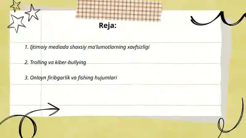 Ijtimoiy mediada taxdidlar, xurujlar va xavf xatarlar 2