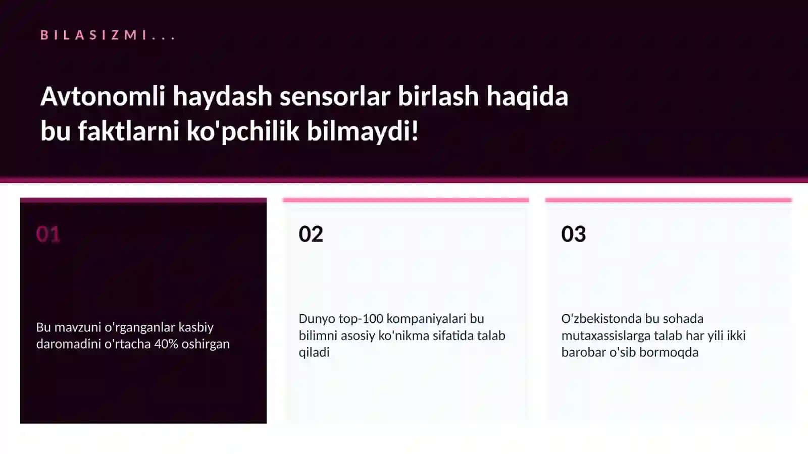 AVTONOMLI HAYDASH SENSORLAR BIRLASH 2
