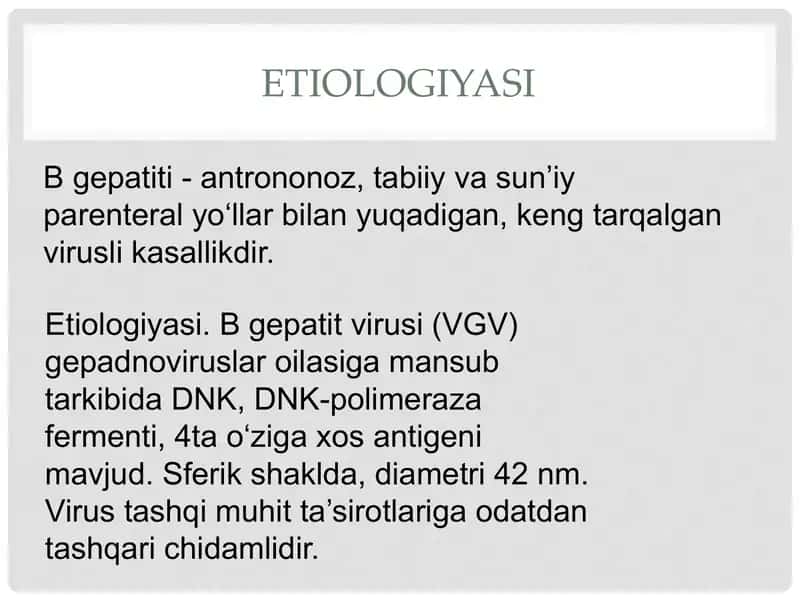 Virusli gepatitlar va OITS kasalliklar epidemiologiyasi va profilaktikasi 2