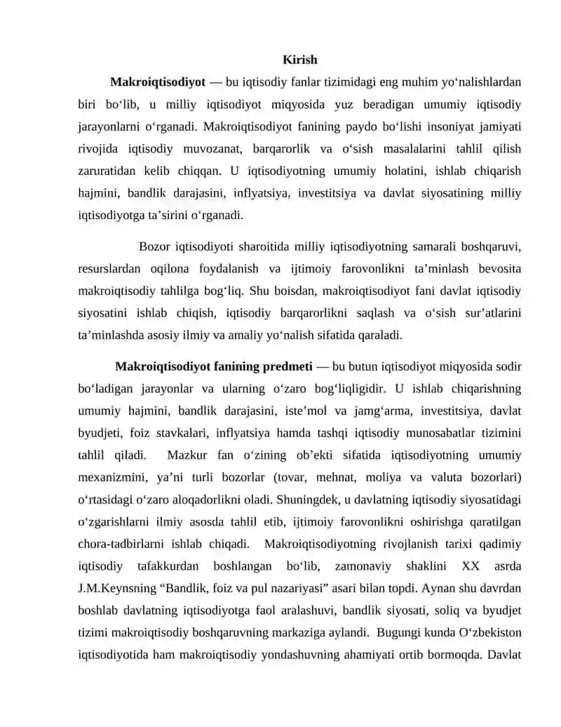 Makroiqtisodiyot fanining predmeti va ob’ekti, tadqiqot usullari 2