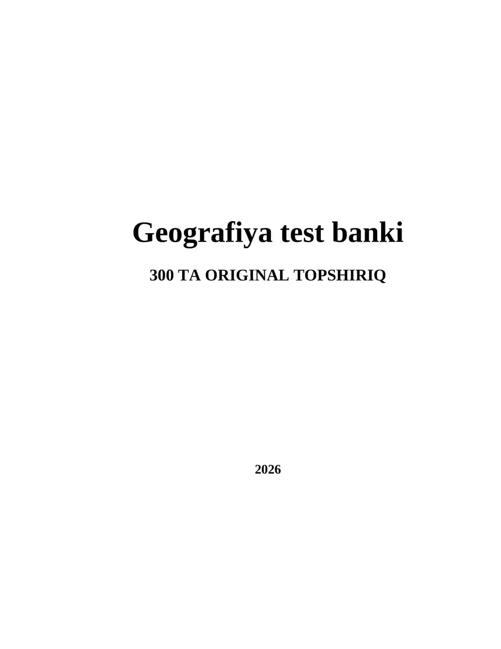 Geografiya test banki 2