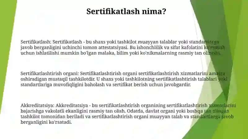Sertifikatlashtirish Bòyicha Asosiy Tushzncha 2