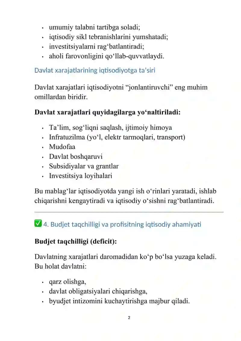 Iqtisodiyotda budget-soliq siyasati 2