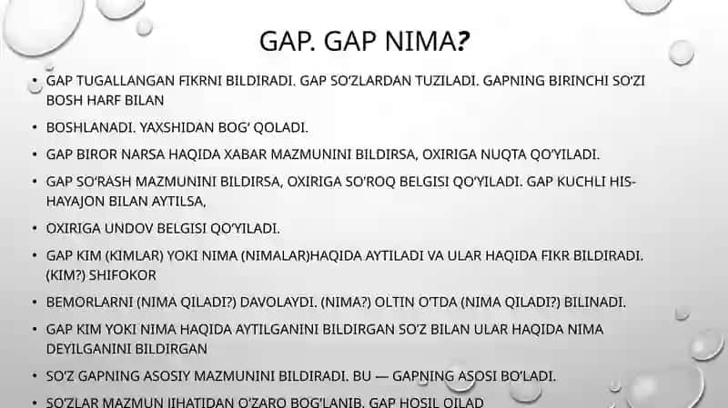 Gap. Gap nima? 2
