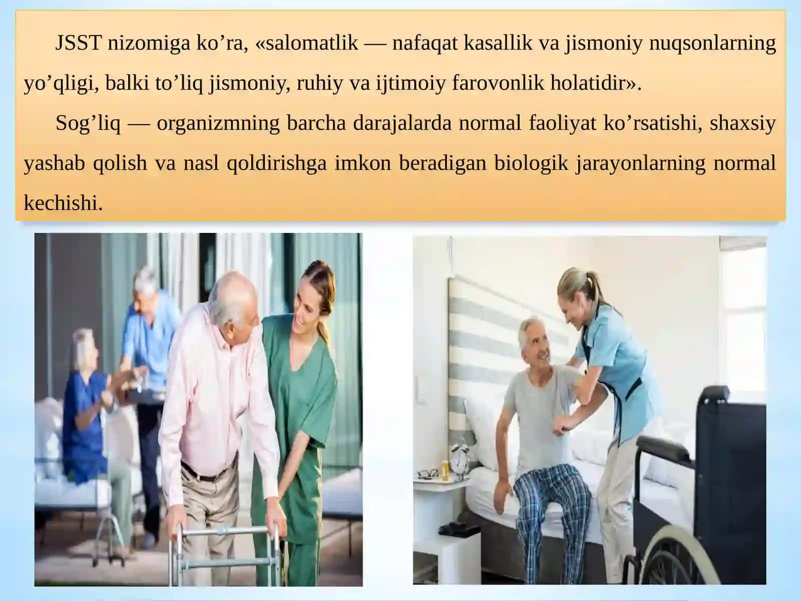 Salomatlik muammolari va tibbiy ijtimoiy xizmatlar. 2