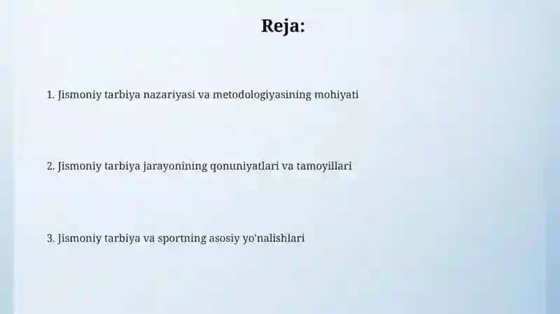 Jismoniymadaniyat nazariyasi va metodikasi fanining maqsadi hamdavazifalari 2