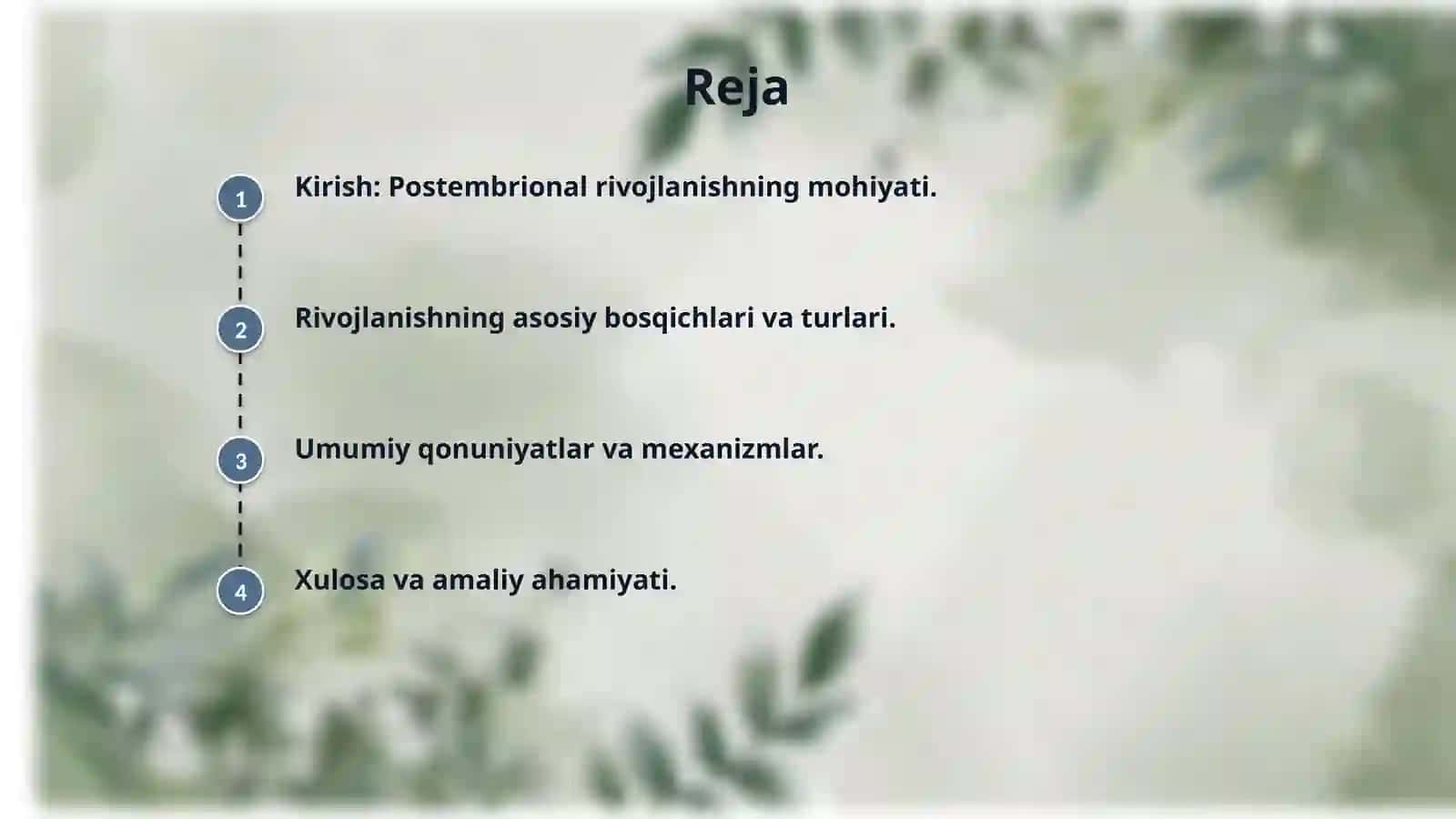Postembrional rivojlanishning umumiy qonuniyatlari 2