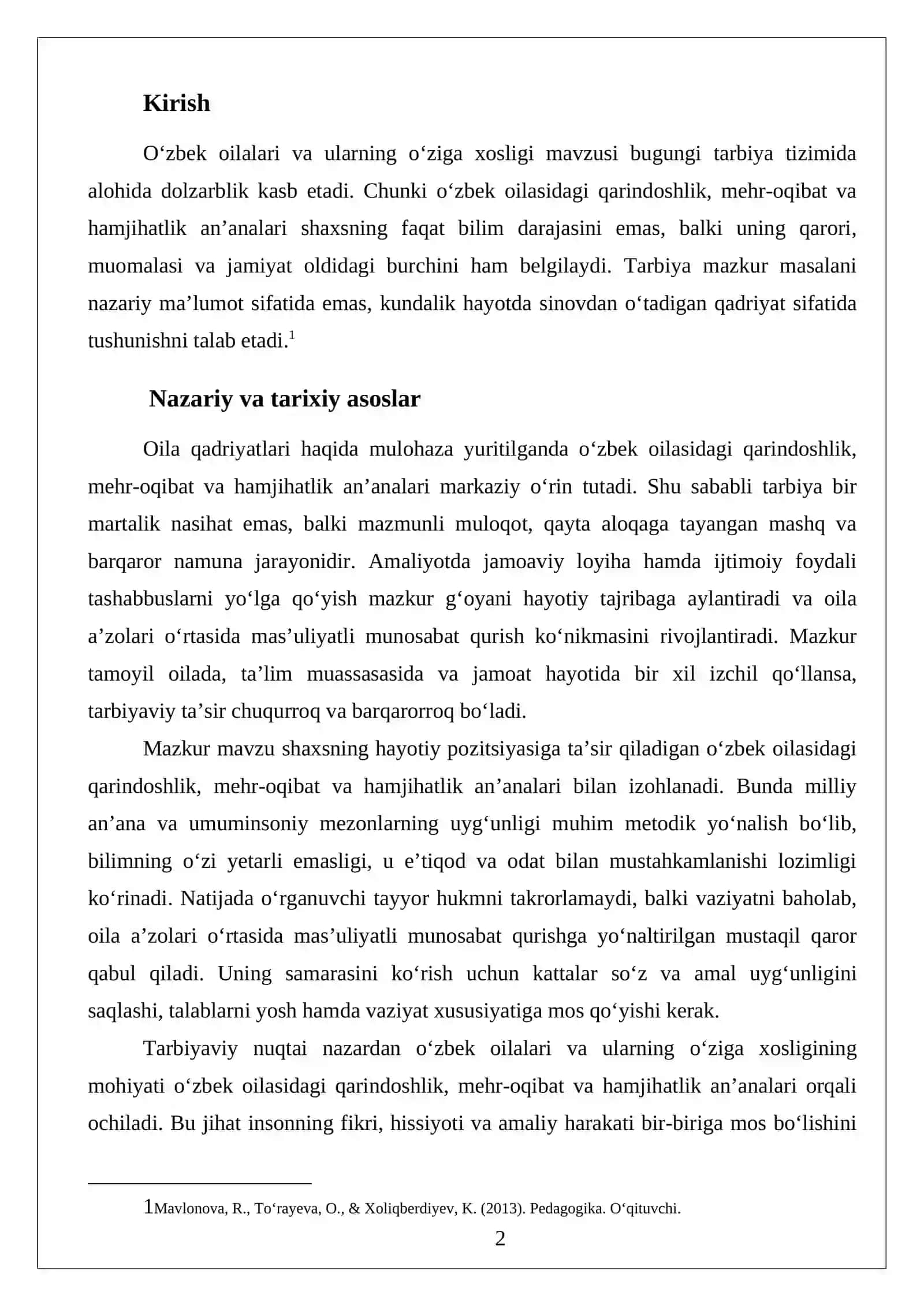O‘zbek oilalari va ularning o‘ziga xosligi 2