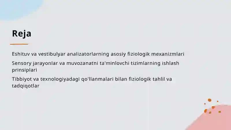 Eshituv va vestibulyar analizator fiziologiyasi 2