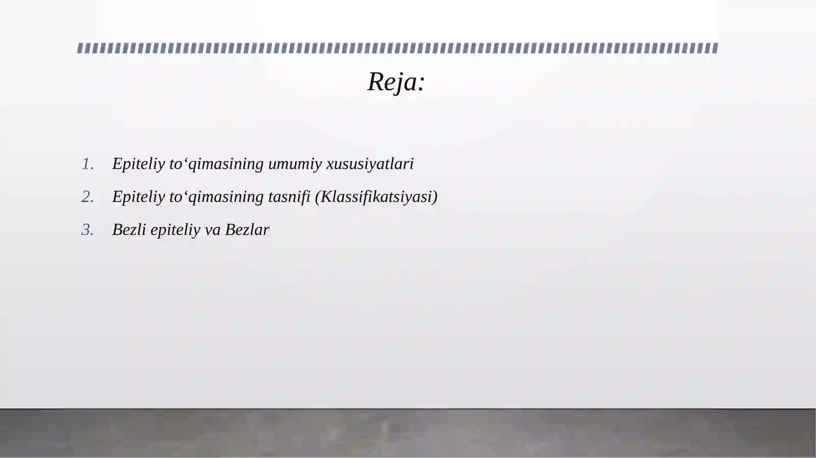 To'qimalar. Epiteliy to'qimasi. Bezli epiteliy, bezlar 2