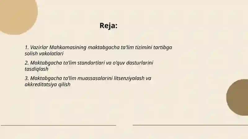 Vazirlar Mahkamasining maktabgachs ta, lim va tarbiya sohasidagi vakolatlari 2