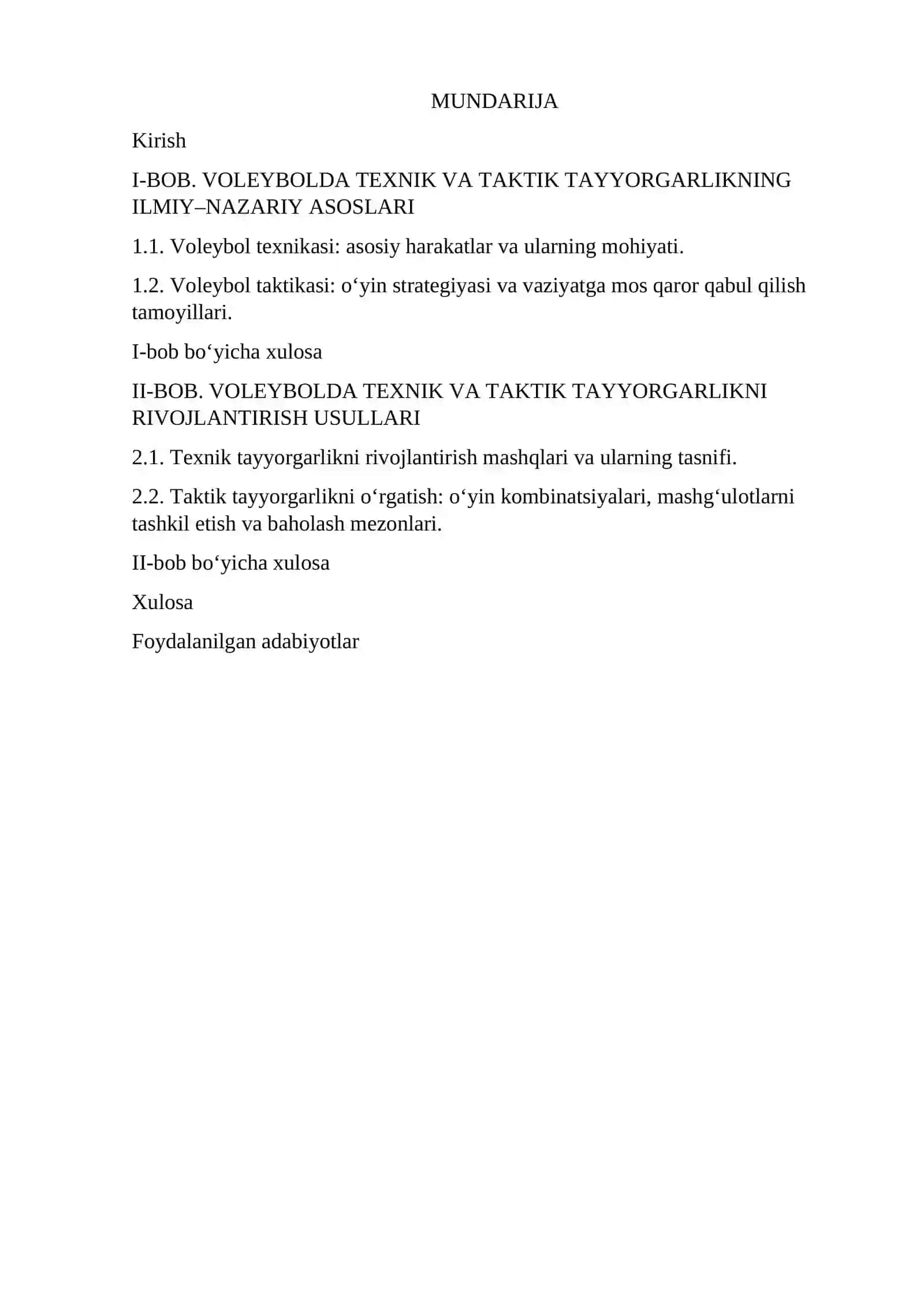 Voleyboll texnik, taktik tayyorgarlik asoslari 2