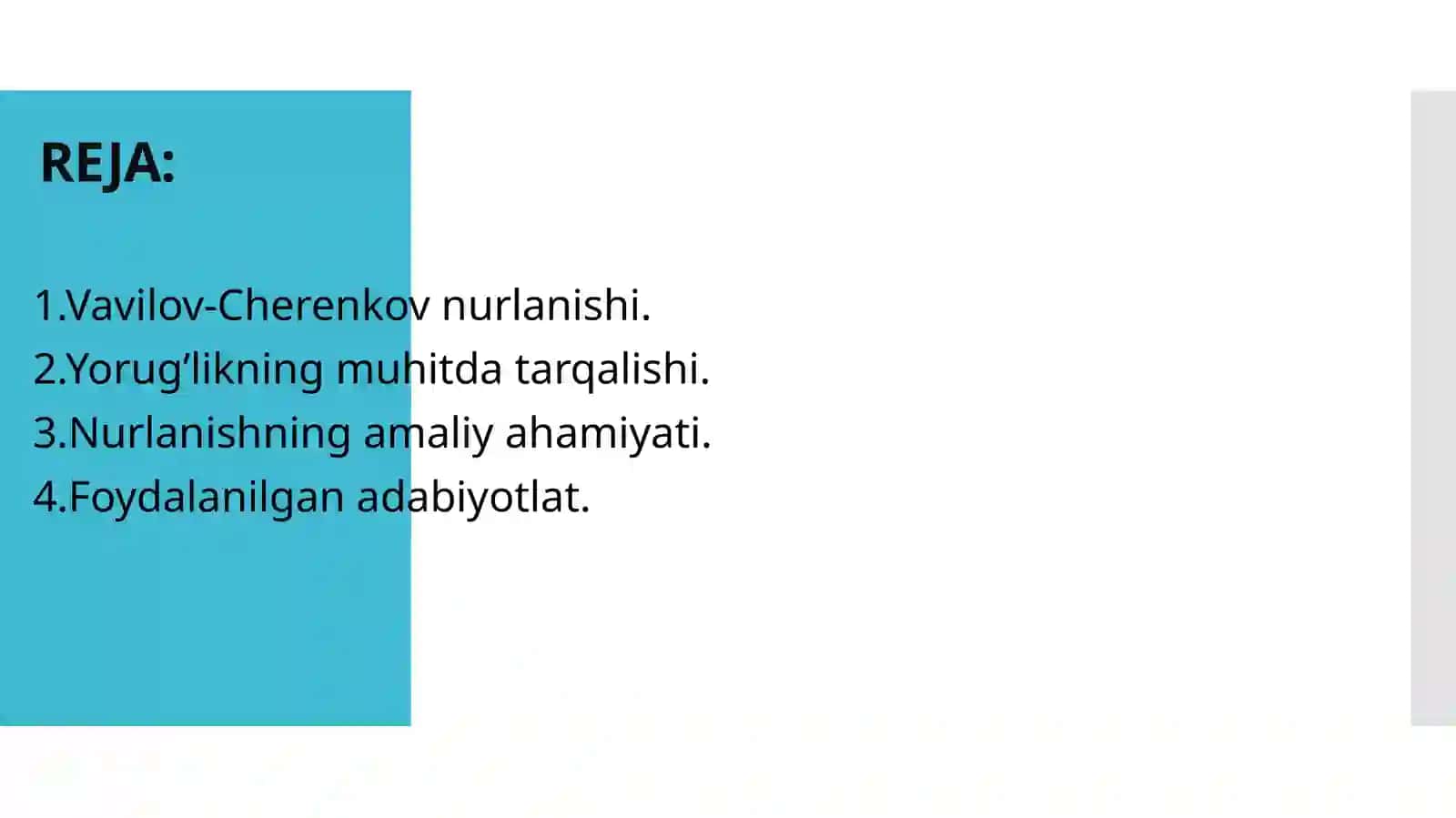 Vavilov-Cherenkov nurlanishi 2