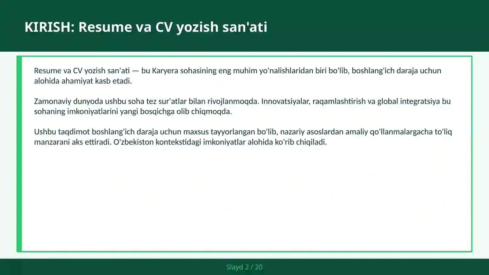 Resume VA CV YOZISH SAN'ATI 2