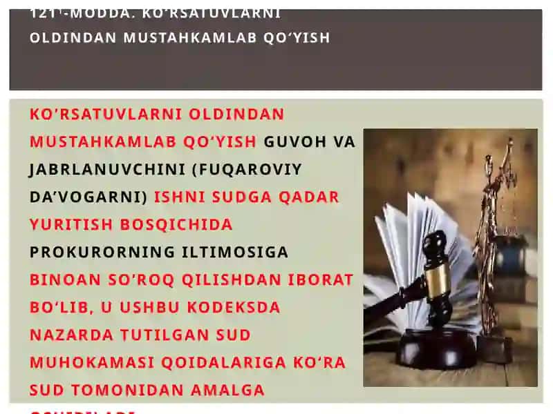 KO’rsatuvlarni oldindan mustahkamlab qo’yish 2