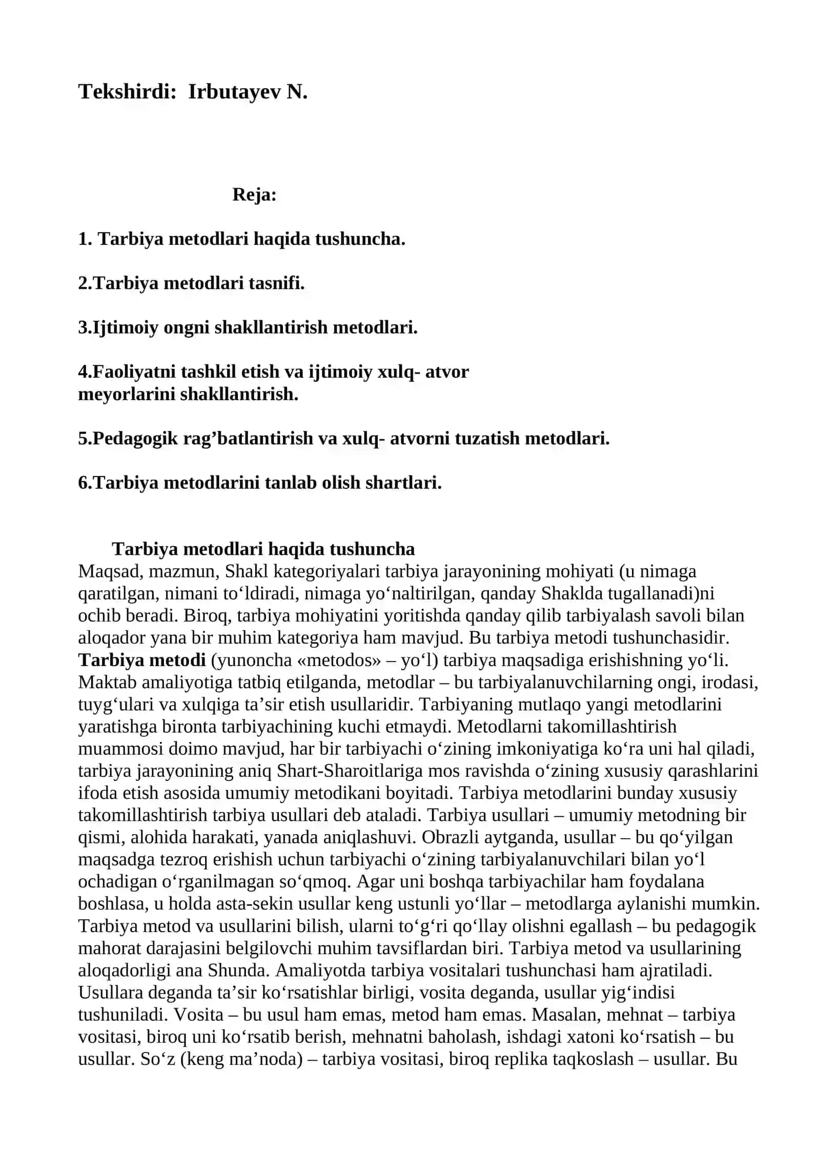 Tarbiyaviy faoliyatni tashkil etish ijtimoiy xulq-atvor me'yorlarini shakllantirish 2