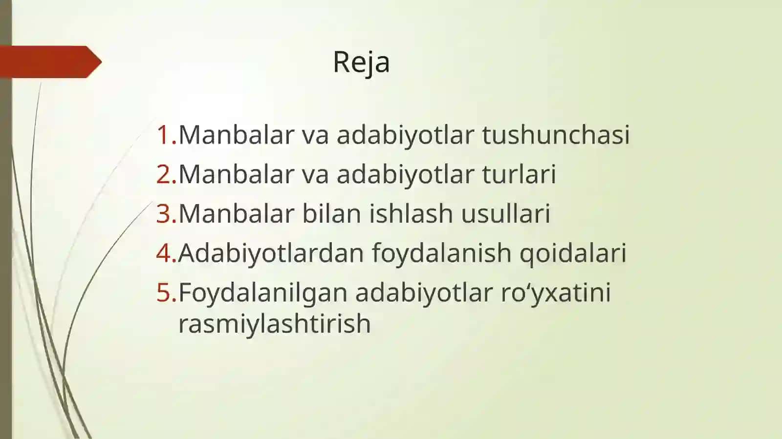Manbalar va Adabiyotlar Bilan Ishlash AKKK 2