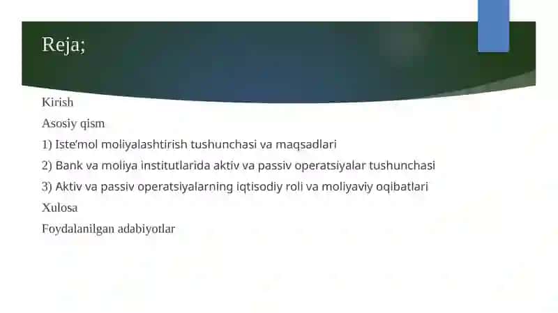 Iste’mol moliyalashtirish 2
