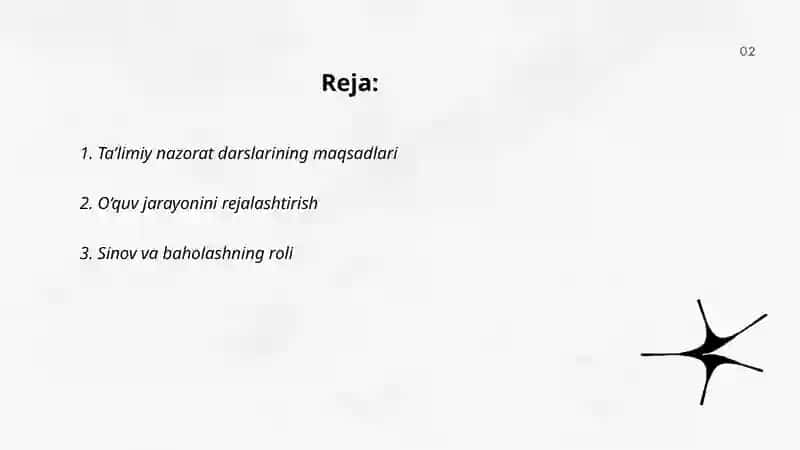 Ta’limiy va nazorat darslarini tashkil etish 2