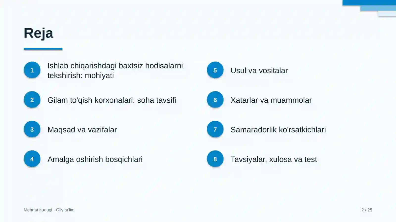 gilam to'qish korxonalarida ishlab chiqarishdagi baxtsiz hodisalarni tekshirish va hisobga olish 7401 2