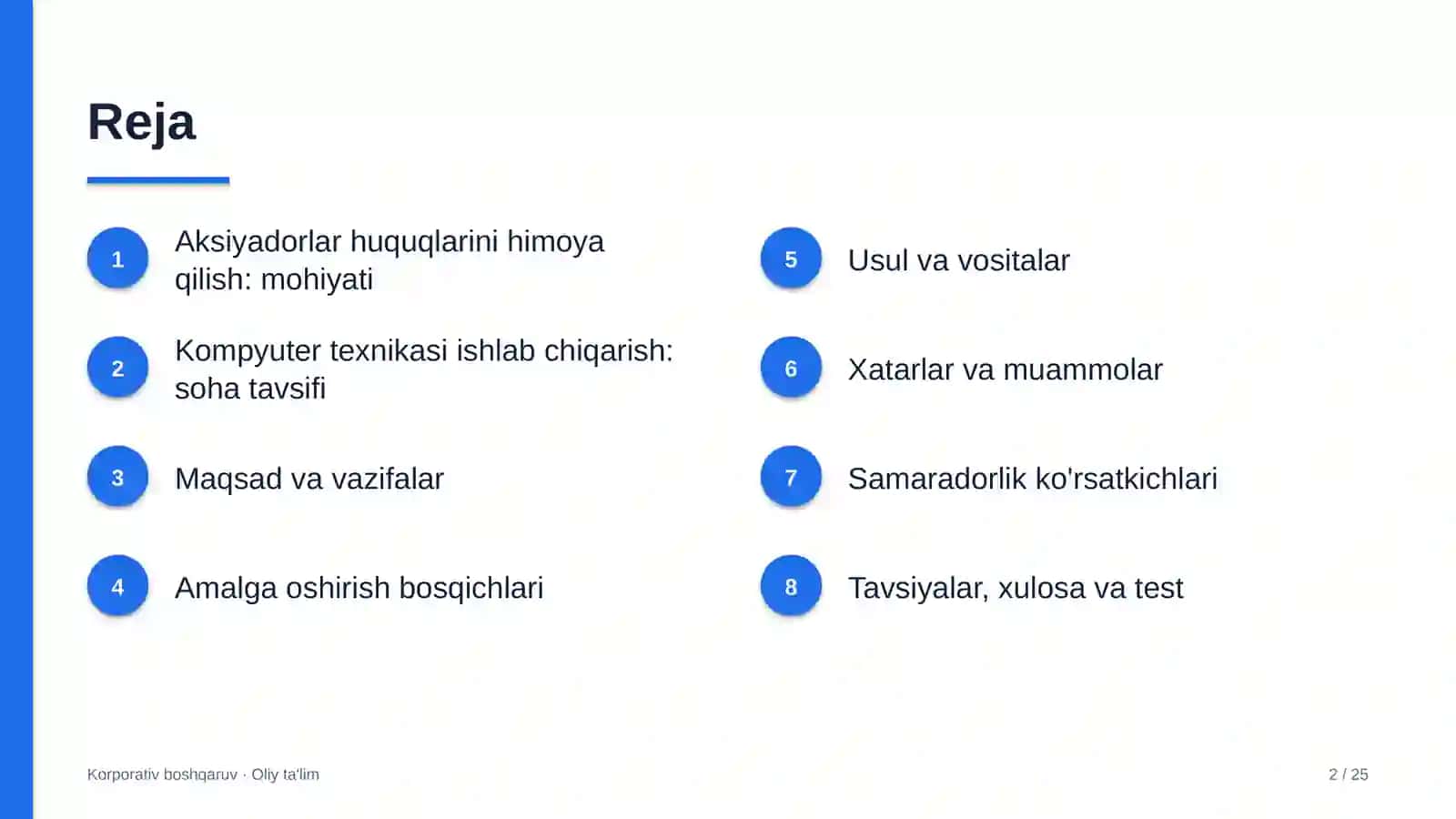Kompyuter texnikasi ishlab chiqarishda aksiyadorlar huquqlarini himoya qilish 2
