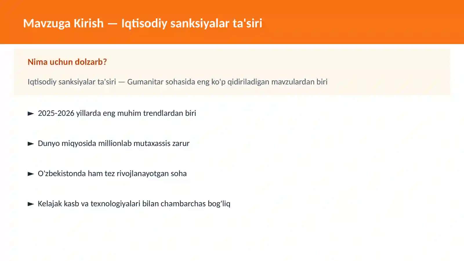 Iqtisodiy sanksiyalar ta'siri 2