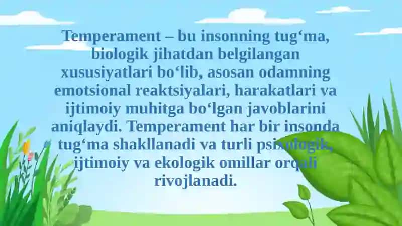Temperamentning mutaxassislik shakllanishi 2