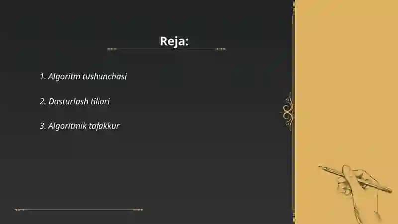 Algoritm va dasturlashning asosiy tushunchalari 2