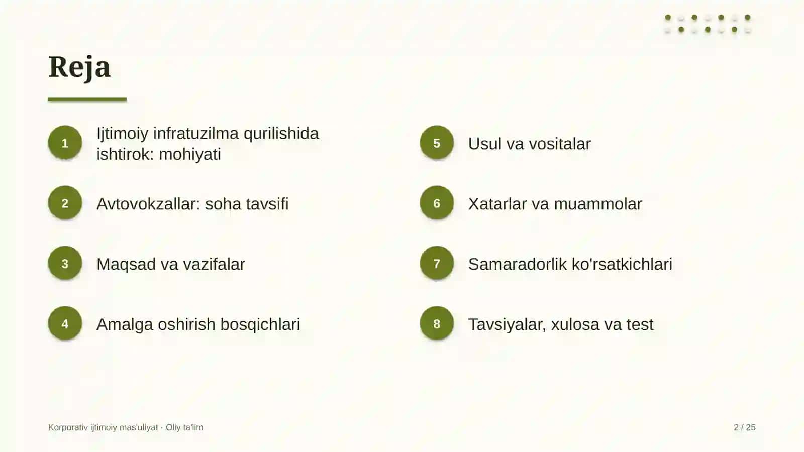 Avtovokzallarda ijtimoiy infratuzilma obyektlarini barpo etishda ishtirok etish 2