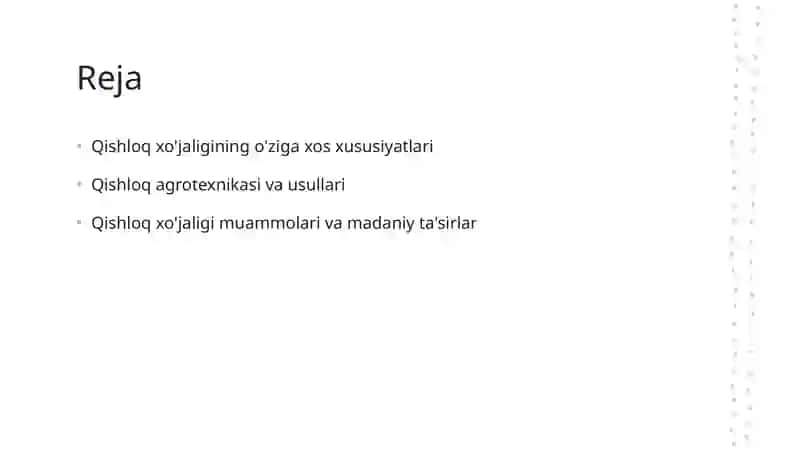 Qishloq xo'jaligining o'ziga xos xususiyatlari 2