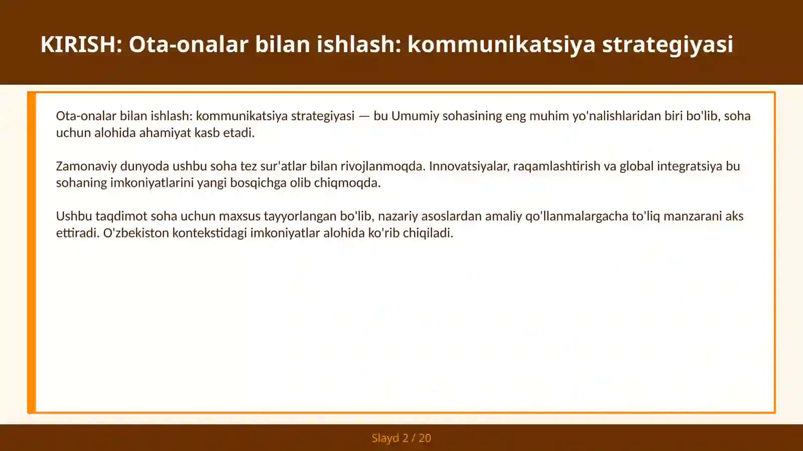 Ota-onalar bilan ishlash: kommunikatsiya strategiyasi 2