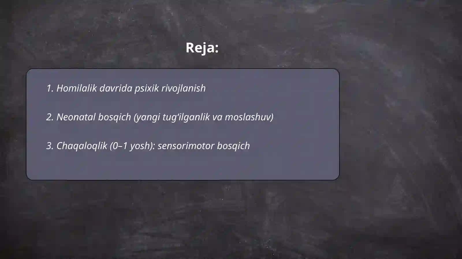 Inson psixik rivojlanishining bosqichlari 2