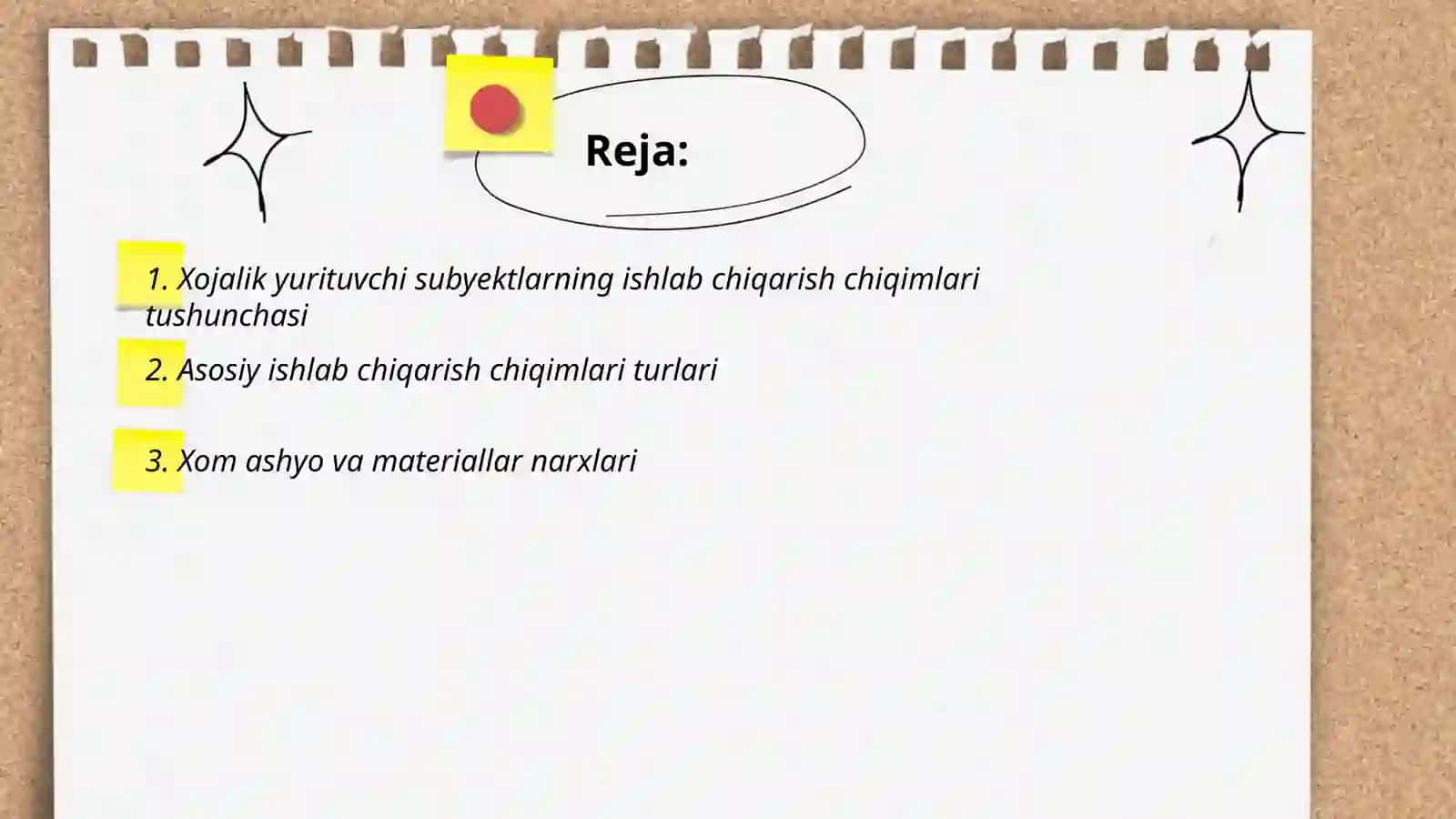 Xojalik yurituvchi subyektlarning ishlab chiqarish chiqimlari tushunchasi 2