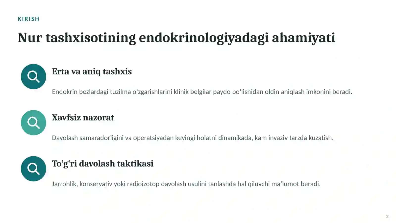 Endokrin tizim kasalliklari nur tashxisoti — zamonaviy diagnostika 2