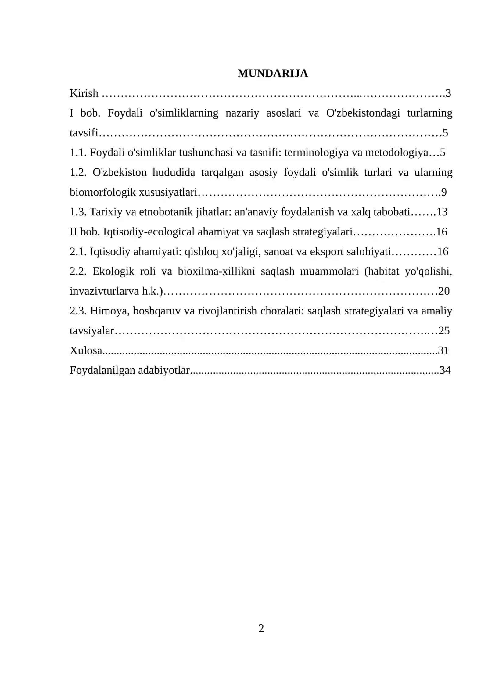 Foydali o'simliklarning nazariy asoslari 2