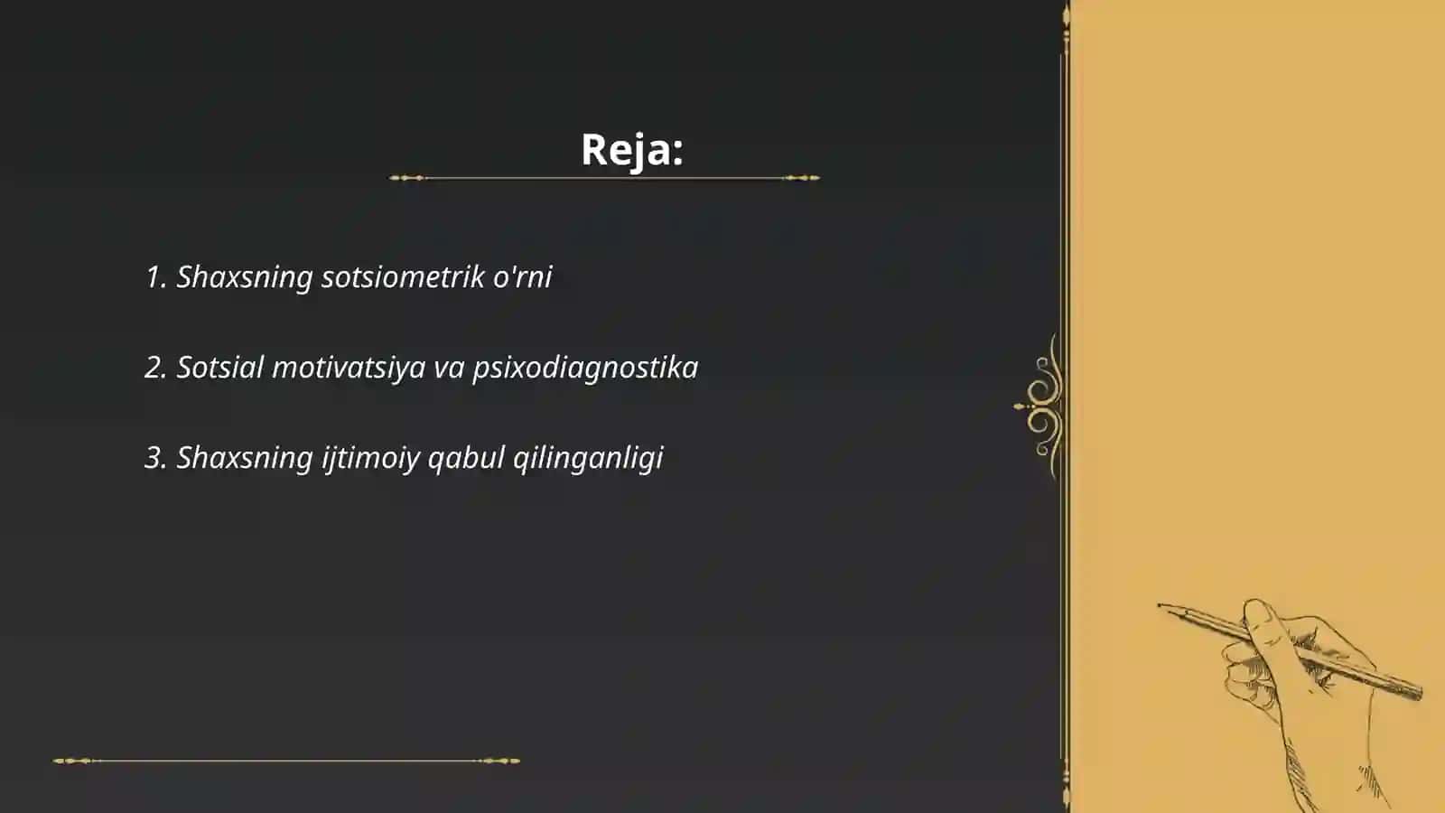 Qiyofa psixodiagnostikasida shaxsni sotsial ijtimoiy dipozitsiyaga tayanib o'rganish 2