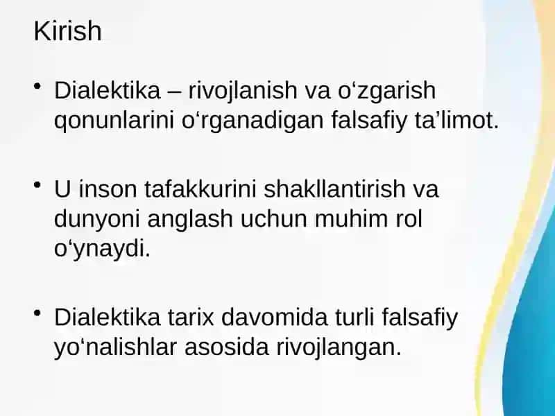 Rivojlanish nazariyasi (Dialektika) 2
