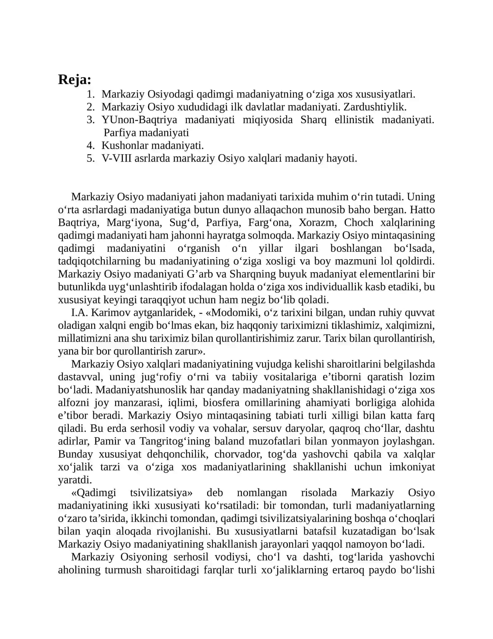 MARKAZIY ОSIYO ХALQLARINING QADIMGI MADANIYATI 2