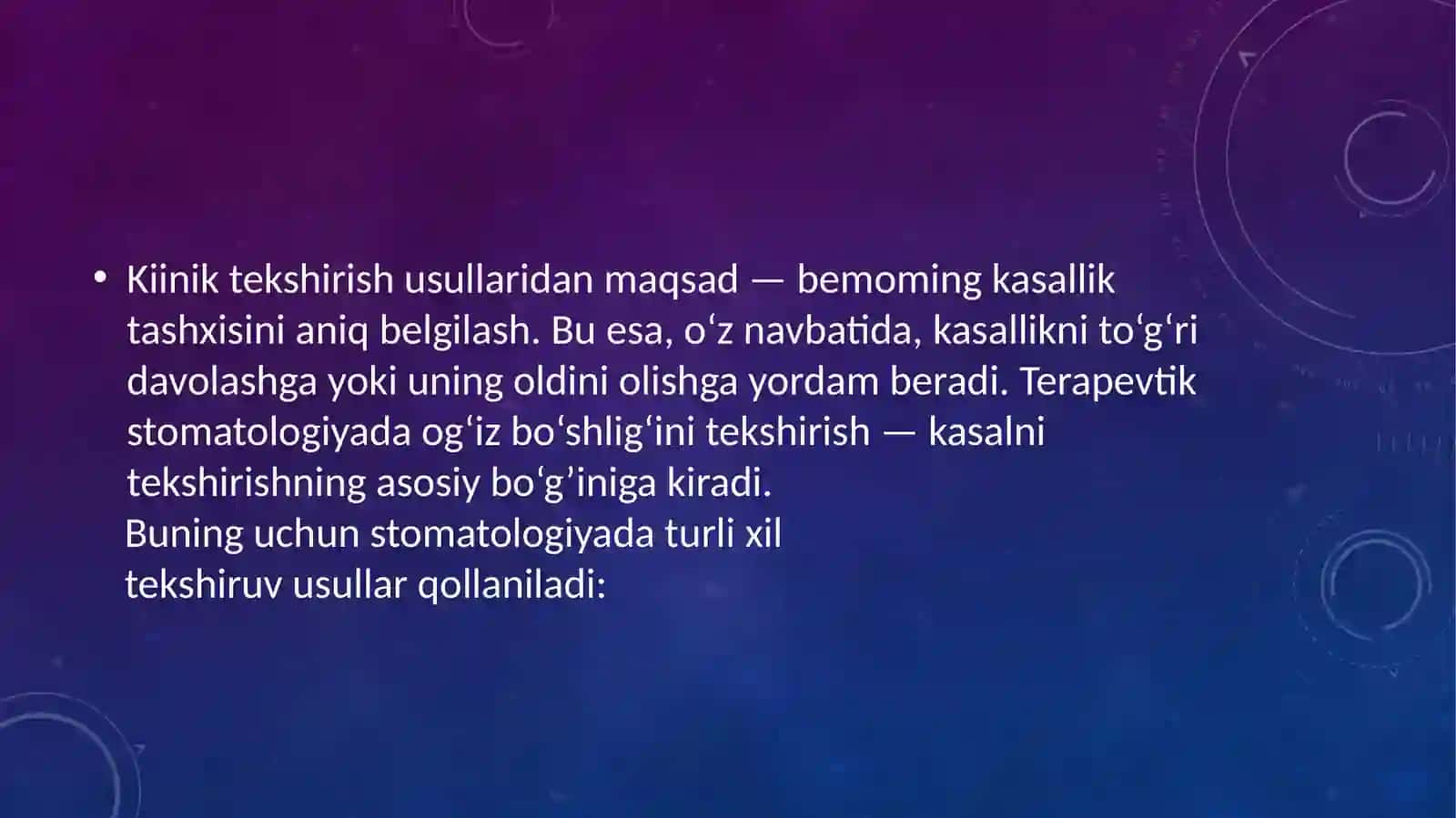 Paradontityangishaklikilinikasiqiyosiytashxisi.Kasalliktarixiniyozish 2