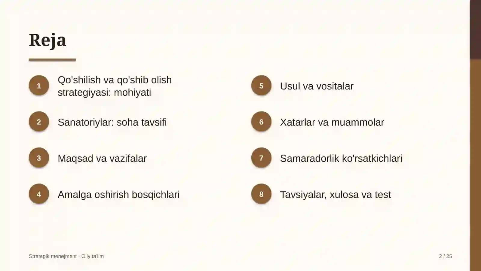sanatoriylarda qo'shilish va qo'shib olish strategiyasini amalga oshirish 7046 2