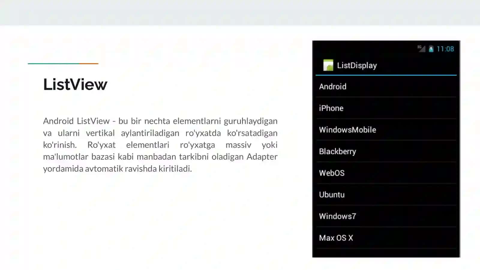 MOBIL ILOVALARNI ISHLAB CHIQISH 2