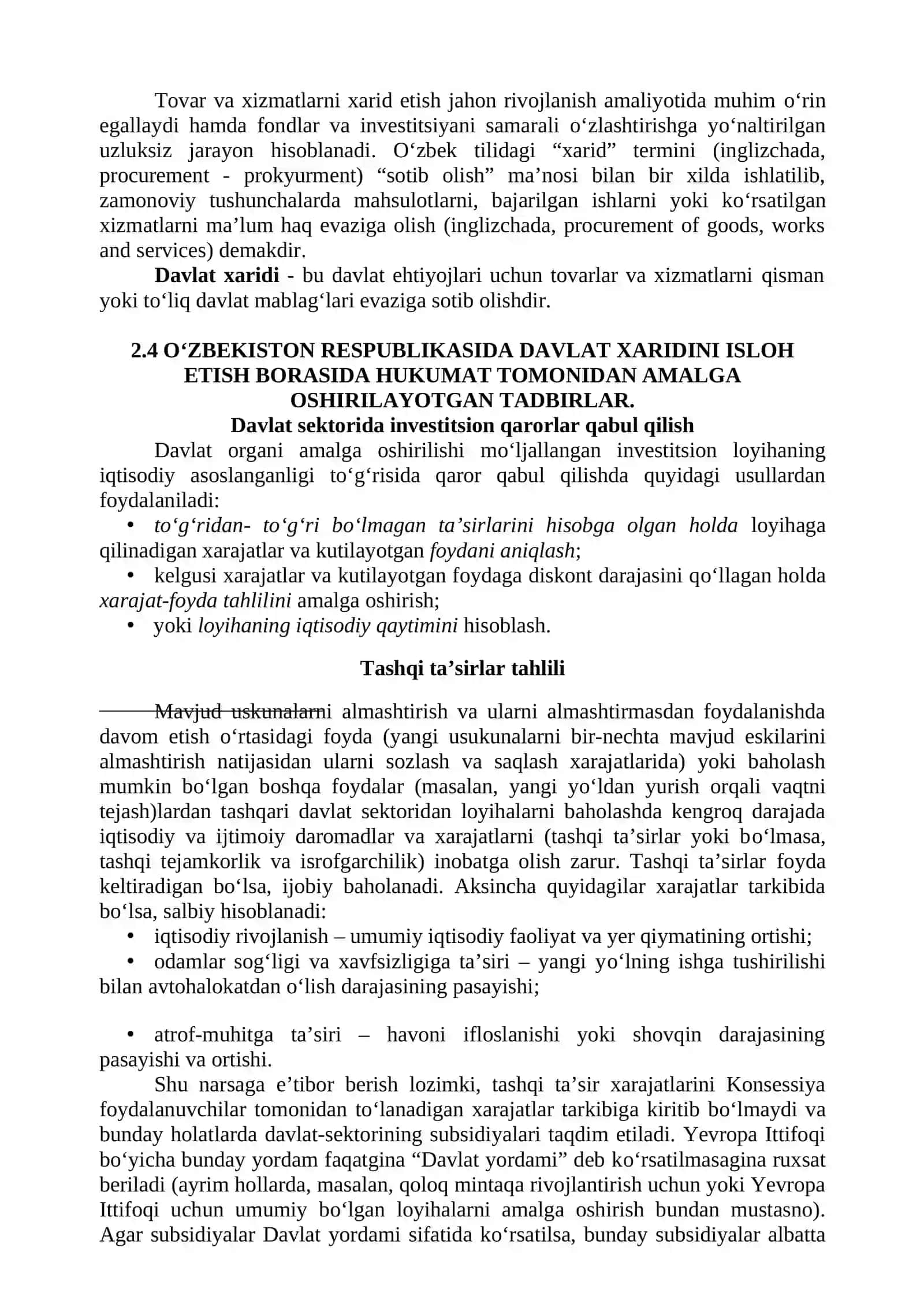 DAVLAT XARIDINI TASHKIL ETISHNING IJTIMOIY-IQTISODIY AHAMIYATI VA UNI IQTISODIYOTGA TA’SIRI 2