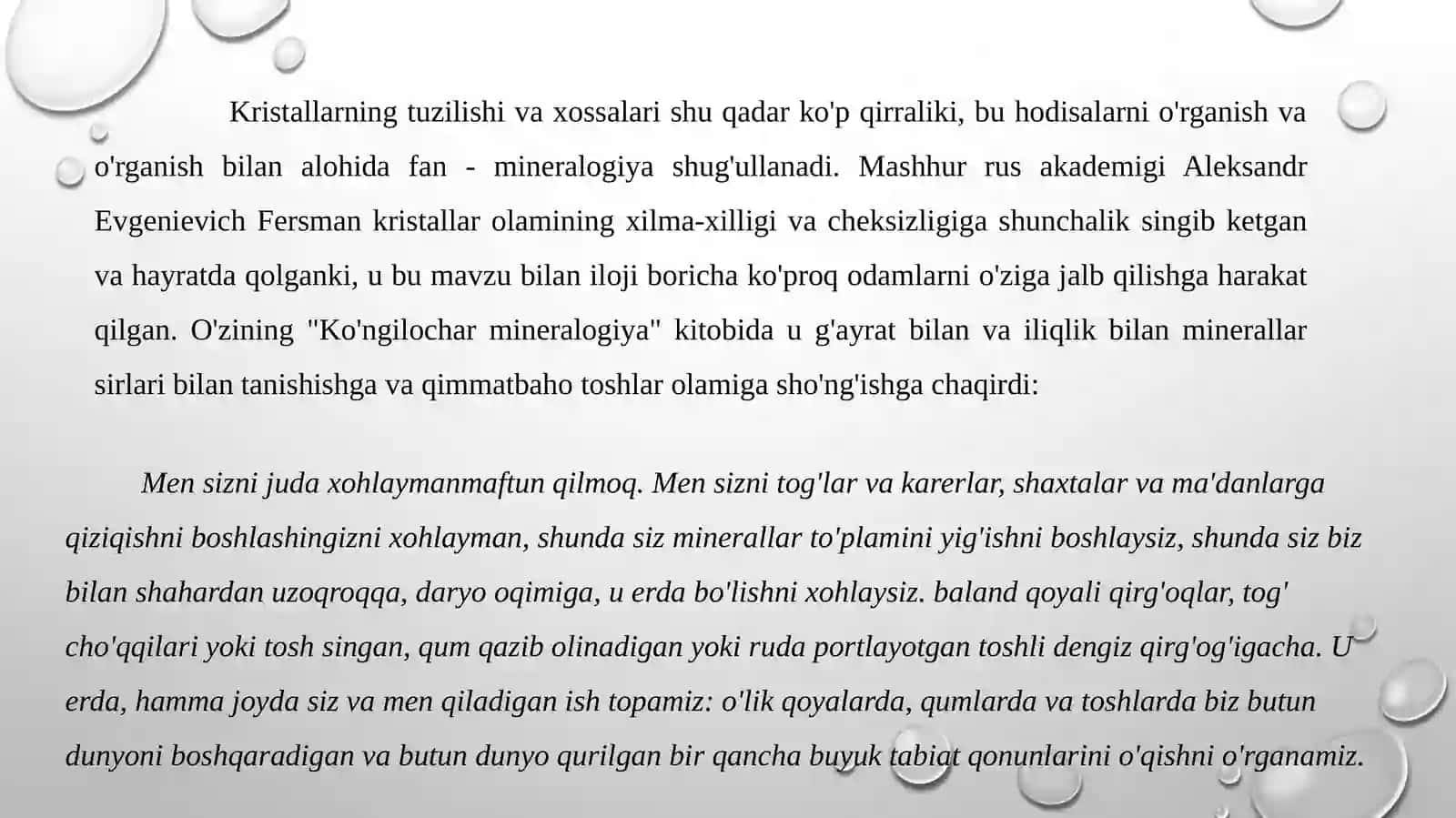 MINERALLARNING KRISTALLIK TUZILISHI 2